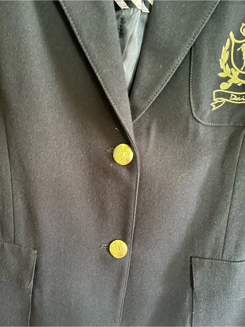 Daily Sports Navy Blazer with Gold Crest - Picture 3 of 7
